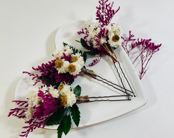 Getrocknete Gänseblümchen fürs Haar - Gänseblümchen Haarnadeln - Gänseblümchen Braut Haarschmuck - Gänseblümchen Braut Haarnadeln - Getrocknete Blumen Haarnadeln - Konservierte Blumen