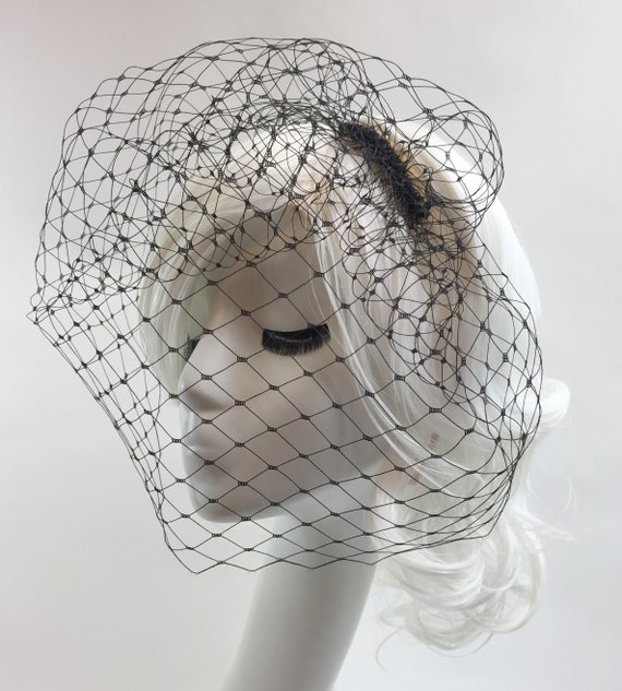 Merry Widow Veil Funeral Veil Black Veil Merry Widow Black Birdcage Veil  Black Funeral Veil Black Merry Widow Black Bandeau - Etsy