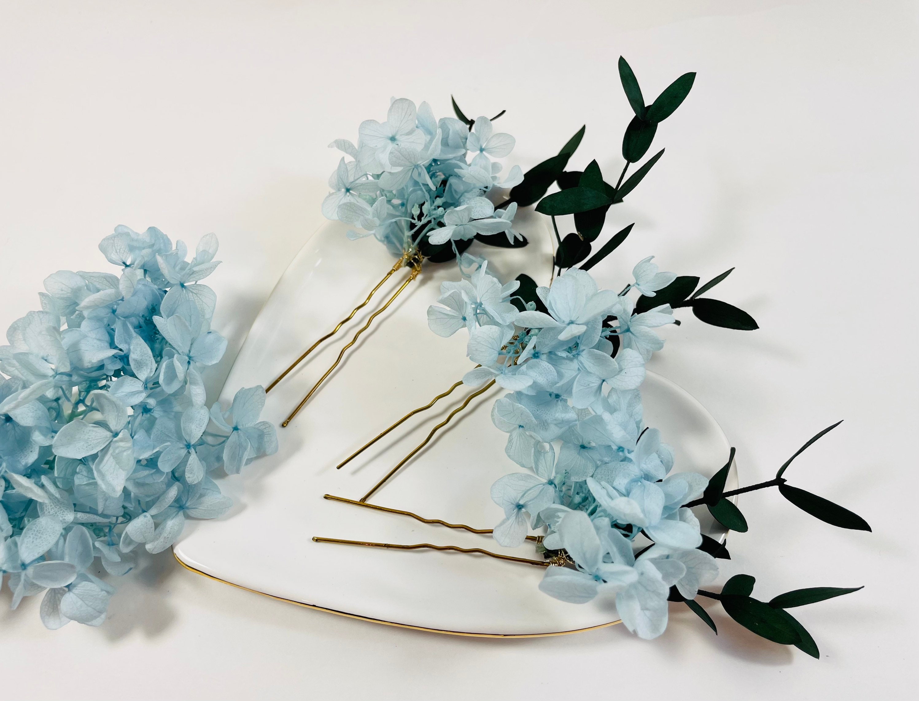 Blue Hydrangea Hair Pins Wedding Hair Pins Bridal Hair Etsy