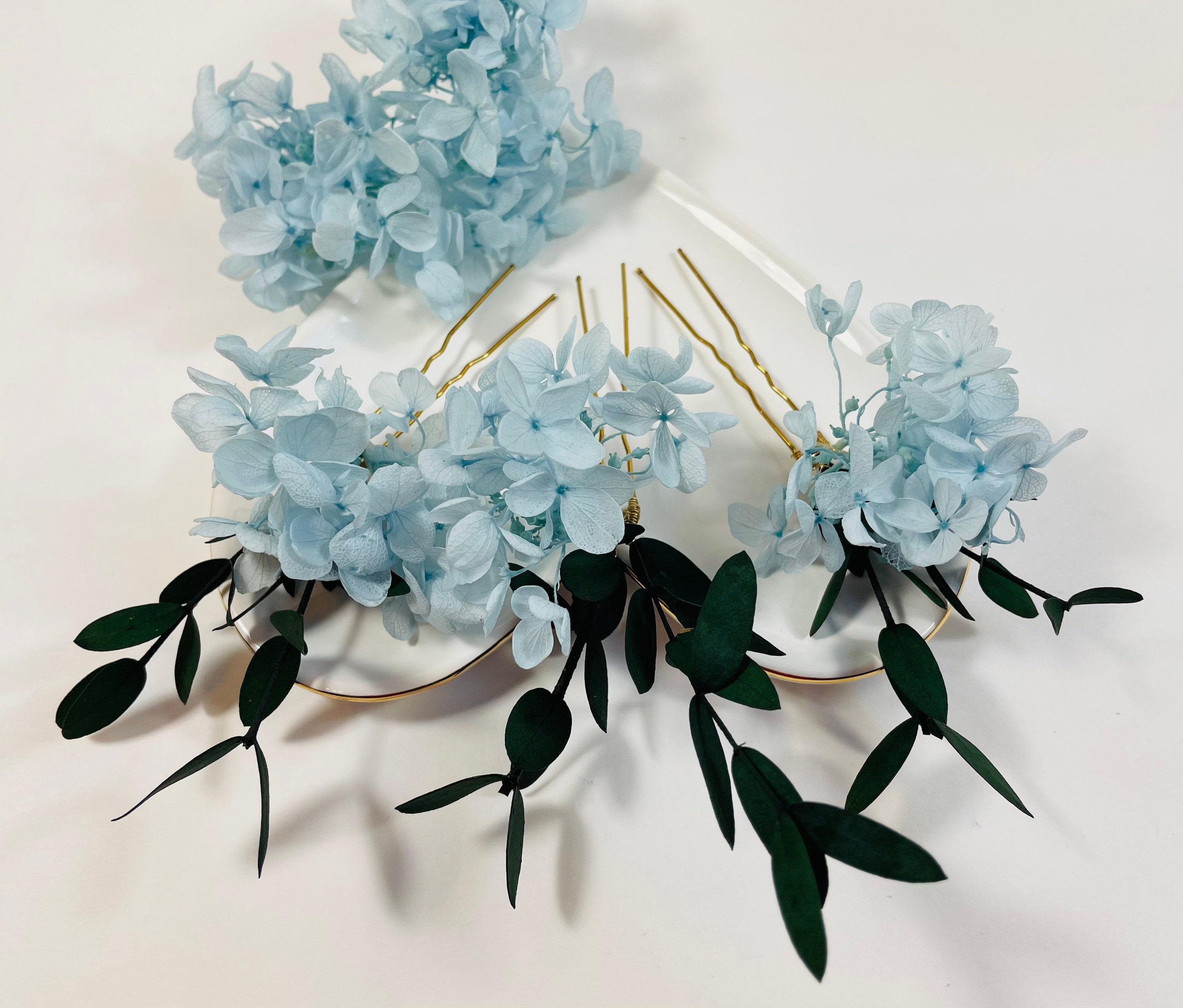 Blue Hydrangea Hair Pins Wedding Hair Pins Bridal Hair Etsy
