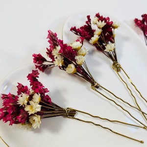 Bridal Hair Pins - Dried Flowers - Dried Flower Pins - Wedding Hair Pins - Wedding Hair Flowers - Bridal Hair Flowers - Dried Flower Hair
