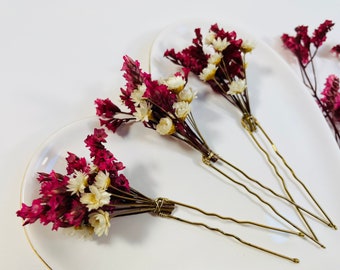 Bridal Hair Pins - Dried Flowers - Dried Flower Pins - Wedding Hair Pins - Wedding Hair Flowers - Bridal Hair Flowers - Dried Flower Hair