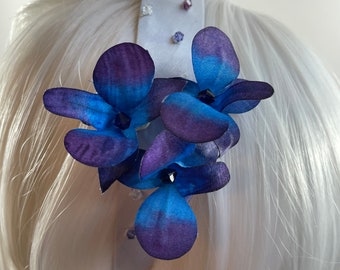 Orchid Headband - Orchid Fascinator - Wedding Headband - Orchid Headpiece - Orchid Flower Crown -  Beach Wedding - Tropical Headband-