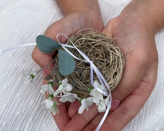 Eucalyptus Ring Nest - Rustic Ring Nest - Ring Bearer Alternative - Ring Bearer Nest - Woodland Wedding - Rustic Ring Bearer - Ring Box
