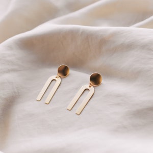 Rennes Earrings - Handmade. Earrings. Gold. Statement Earrings. Minimalist. Dangle. Geometric Earrings. Women. Jewelry. Contemporary.