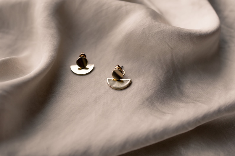 Gold Earrings Minimalist Handmade Mod Fashion Eton Earrings Ear Jacket Geometric Women Ear Studs Jewelry Contemporary. Casual