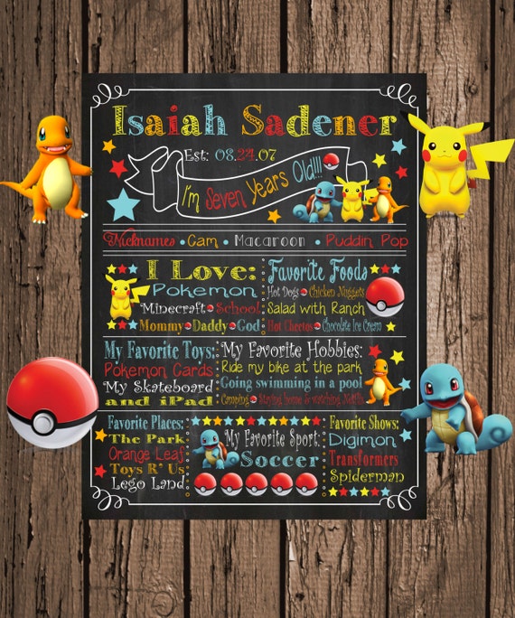 Pokemon Pikachu Charmander Squirtle Any Age Birthday Party Etsy