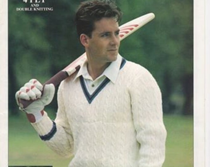 Cricket Sweater, Mens Cricket Jumper, Knitting Pattern, Cricket Sweater