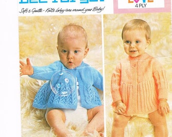 Baby Matinee Coats, Two baby jackets, Unisex Matinee Coats, Baby Knitted Matinee Coat Pattern. Knitting pattern only.