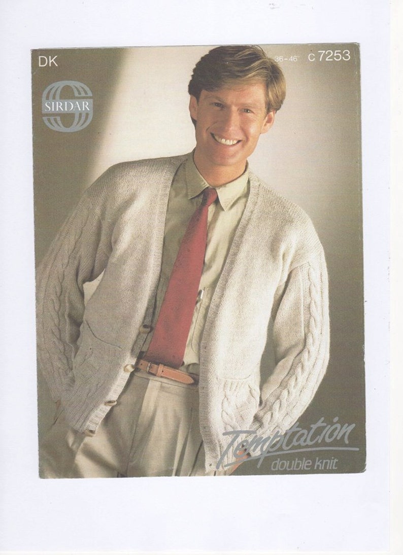 Mens Knitted Cardigan Vintage Mens Cardigan Mens Knitting Etsy