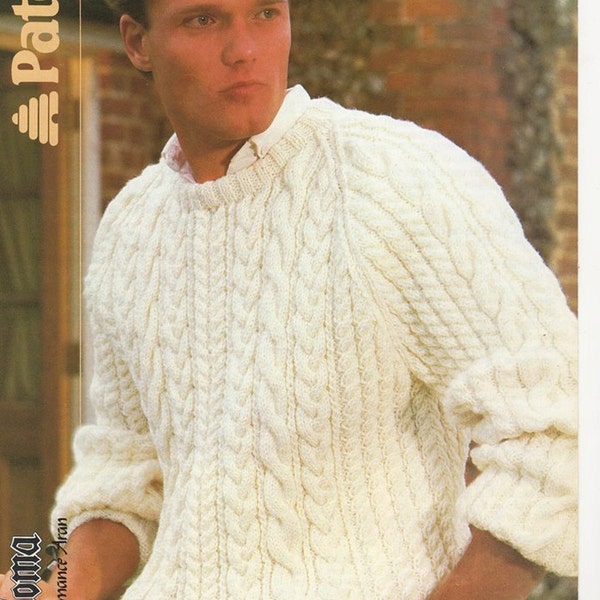 Aran Sweater Pattern - Etsy