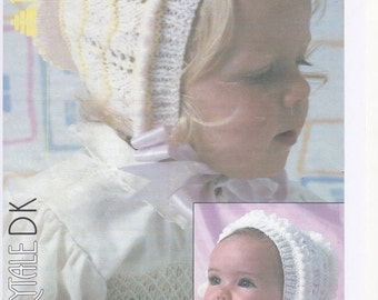 Baby bonnet, Patons 8228, Knitting pattern for baby bonnet, Baby Winter Hat, Baby Pram Bonnet, Baby Knitting Pattern,