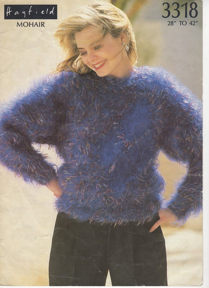 Ladies Mohair Cardigan, Mohair Knitting Pattern, Mohair Wool, 80s ...