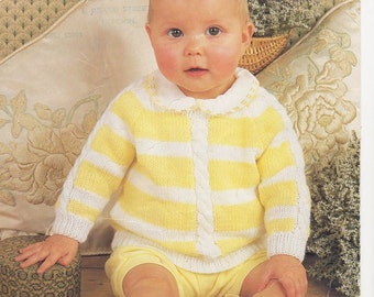 Baby Sweater, Unisex Baby Sweater Pattern, Baby Knitting Pattern, Baby Stripey Sweater, Baby Pattern, Double Knitting Sweater