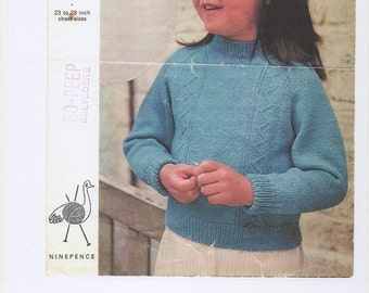 Modèle de pull pour fille, pull pour fille, pull à col rond pour fille, pull à col rond pour fille, modèle de tricot. Modèle de tricot uniquement.