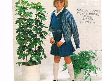 Girls knitted suit. Knitting pattern for a suit. Double knitting pattern. Childrens suit. Girls suit. Girls matching set. Pattern only.