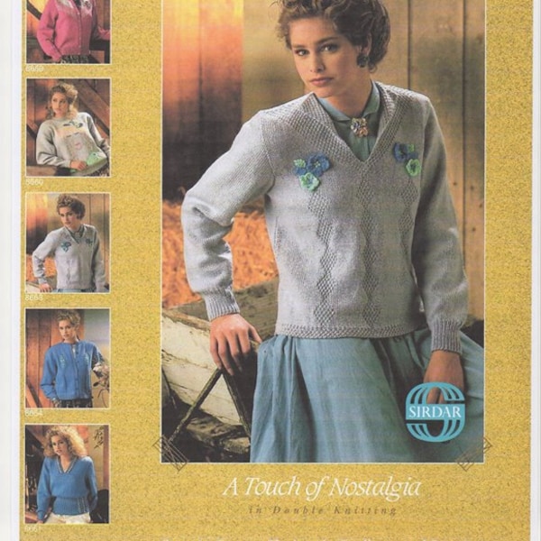 Womens Sweater Pattern, Double Knitting Pattern, 80's Sweater Pattern, Womens Knitting Patterns, Womens E-Book. Knitting pattern only.