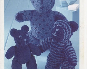 Knitted Teddy Bear, Teddy Bear Pattern, Childrens Teddy Bear, Knitting Pattern, Double Knitted Teddy Bear, Wool Teddy Bear,Childrens Pattern