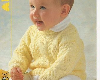 Baby Sweater Knitting Pattern, Baby Slipover Knitting Pattern, Baby Knitting Pattern, Patterns child, Baby Cable Knit Sweater Pattern