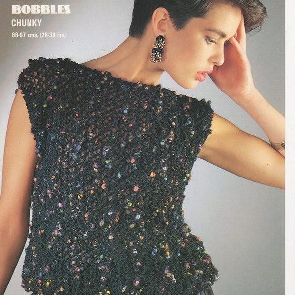 Ladies Evening Sweater, Ladies Pullover, Ladies Beaded tank top, Ladies Sequin Sweater, Ladies Knitting Pattern, Womens Knitting Pattern