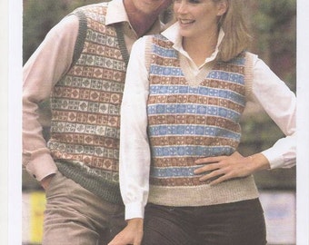 Adults Fair Ilse Knitting Pattern. Ladies knitted vest, Ladies Tank Top, Mens Tank Top, Mens Knitted Vest. His and Hers knitting. Pattern.