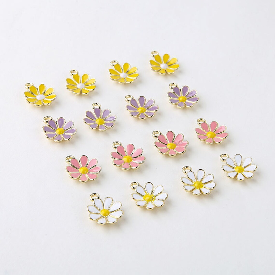 10pcs/pack Flower Enamel Charms Handmade Craft Metal Charms - Etsy UK