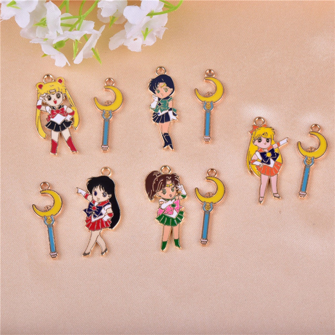 10pcs Classic Lovely Cartoon Characters Enamel Charms Metal Charms For  Keychains Earring DIY Jewelry Making Handmade