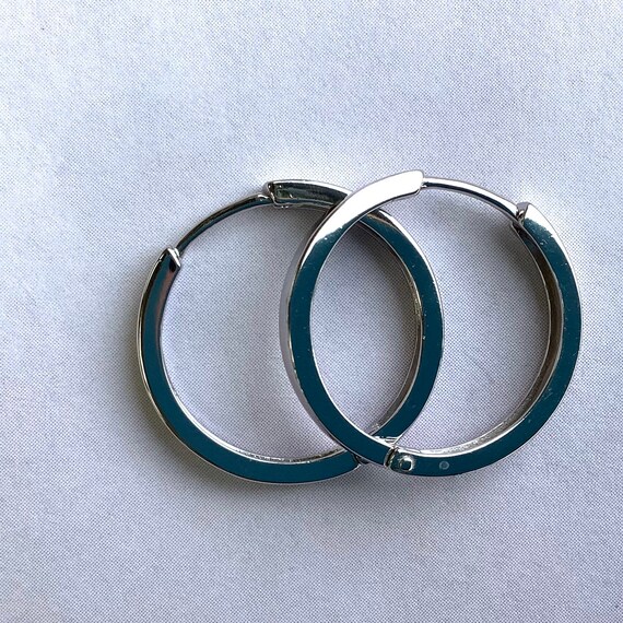 Wide Hoop Earrings in Sterling Silver, 3mm Wide Sterling