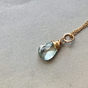Pale Blue Aquamarine Necklace, Aquamarine Pendant, Silver, Yellow Gold Filled.  Genuine Aquamarine Gemstone, March Birthstone Necklace,