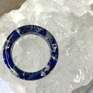 Lapis Lazuli Ring, Lapis Nugget Ring, Lapis Lazuli Resin Ring, December Birthstone, Birthday gift, Lapis Lazuli Nugget Ring