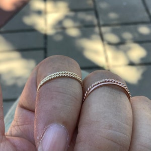Rose Gold Stackable Ring, Minimalistic 14K Gold Filled Stacking Rings, Skinny Gold Stackable Rings, Full and Half sizes, 1.1mm band, 1.3mm