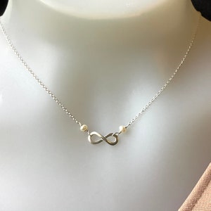 Silver Infinity Necklace, Sterling Silver Infinity Pendant, Layered Necklace, Minimal Infinity, Minimalist Neckace