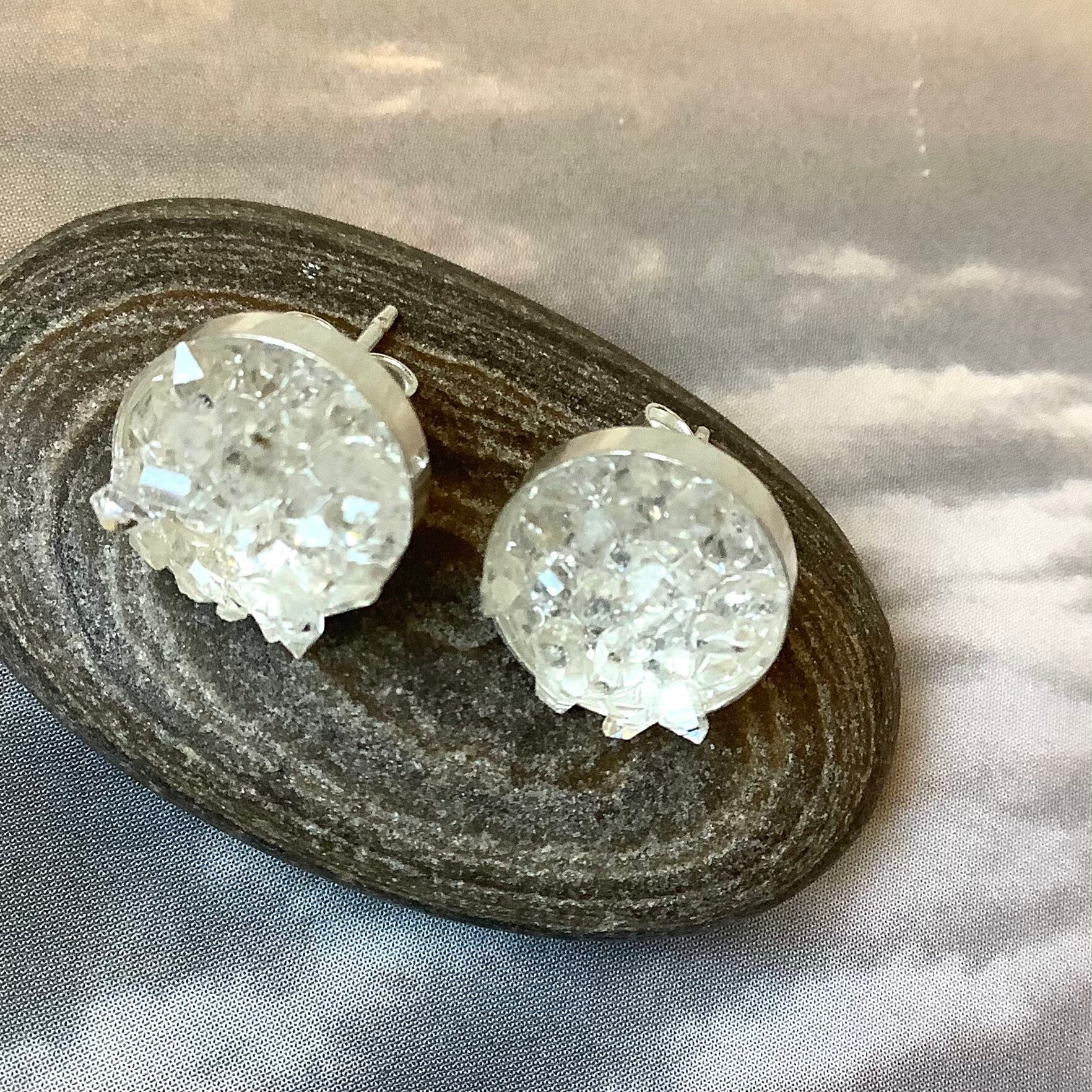 Herkimer Diamond Earrings Sterling Silver Clustered Herkimer | Etsy