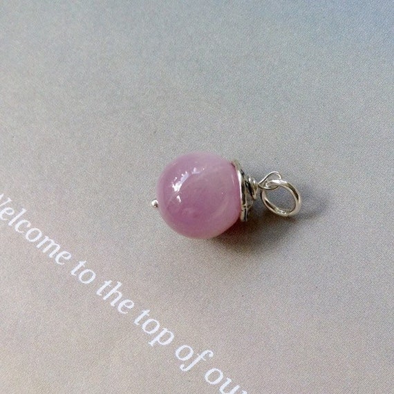 Purple  Kunzite Necklace, Kunzite Pendant,  Sterling Silver, AAA Quality 12mm Kunzite Round Bead, Genuine Lilac Kunzite, Healing Crystal