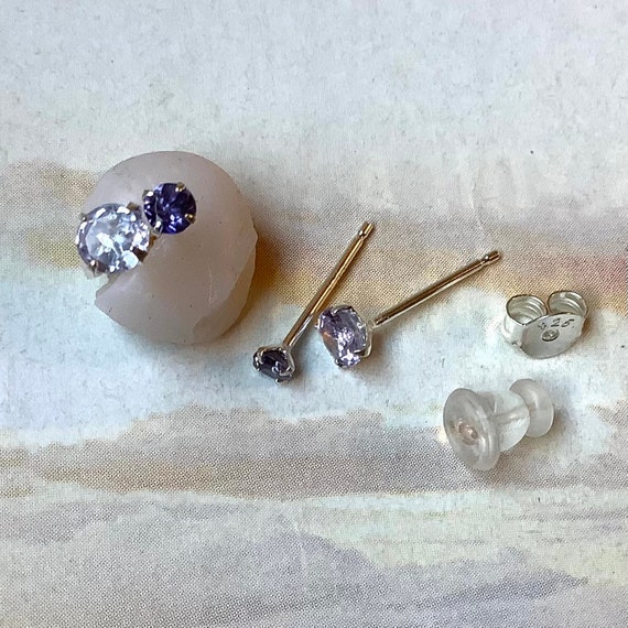 Sterling Silver Tanzanite Studs Sterling Silver Tanzanite Studs