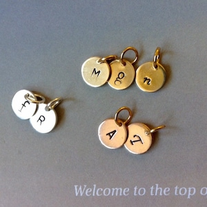 Add A Charm, Initial Tag Pendant, Initial Charm,Sterling Silver Initial Pendant, Gold Filled initial Necklace,Rose Gold Initial Pendant