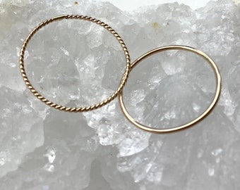 Ultra Thin Solid Gold Ring,  14K Gold Stacking Ring. 0.8mm, Thin 14K Gold Stacking Ring, Stamped 14K Gold Stackable Ring