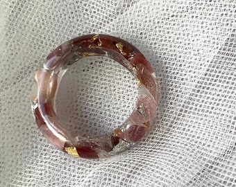 Ruby Ring, Resin Ruby Ring, Raw Ruby Ring, Ruby Resin Ring, Birthstone, July Birthday gift, Ruby Nugget Ring, Red Gemstone Ring