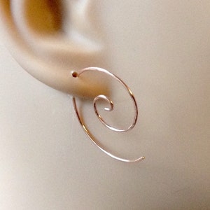 Spiral Earrings, Spiral Hoop Earrings, Silver Spiral Earrings, Rose Gold Spiral Earrings, Yellow Gold Filled Hoop Earrings Spiral Hoops