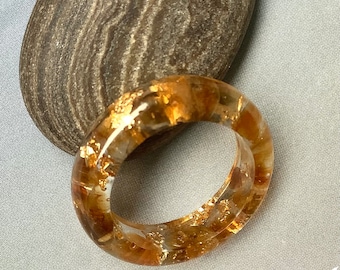 Bague citrine, bague citrine brute, bague citrine en résine, pierre de naissance de novembre, cadeau d'anniversaire, bague pépite de citrine, bague de naissance