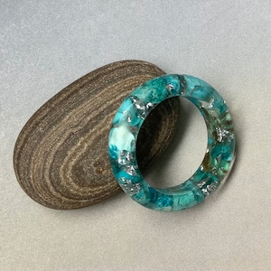Turquoise Ring, Raw Turquoise Nuggets Ring, Turquoise Resin Ring, December Birthstone, Birthday gift, Raw Gemstone Ring