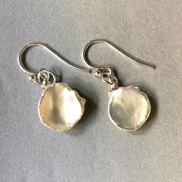 Petal Keshi Pearl Earrings, Sterling Silver, Gold Filled, Ear Wire, Lever Backs, June birthstone, baroque pearl earrings