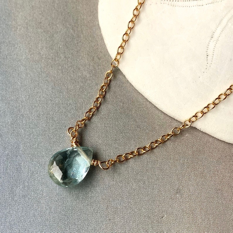 Aquamarine Necklace Genuine Aquamarine Pendant Necklace in Etsy