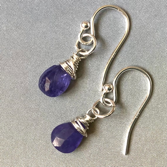 Real Tanzanite Earrings in Gold Filled and Sterling Silver