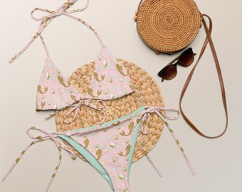 Pink / Gold Mermaid Print Bikini / Festival Wear - Wear Your Way!