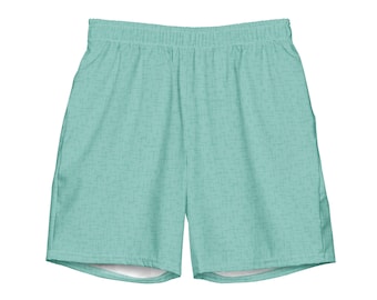 Bañador para hombre con estampado grabado en verde azulado claro