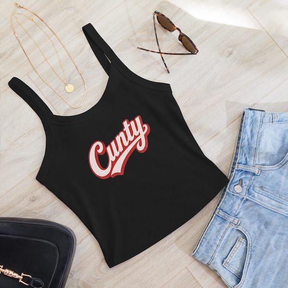 Cunty Printed Women’s 90's-2000's Era Micro-rib Tank Top