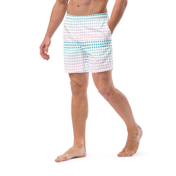 Pastel Polka Dot Printed Swim Trunks