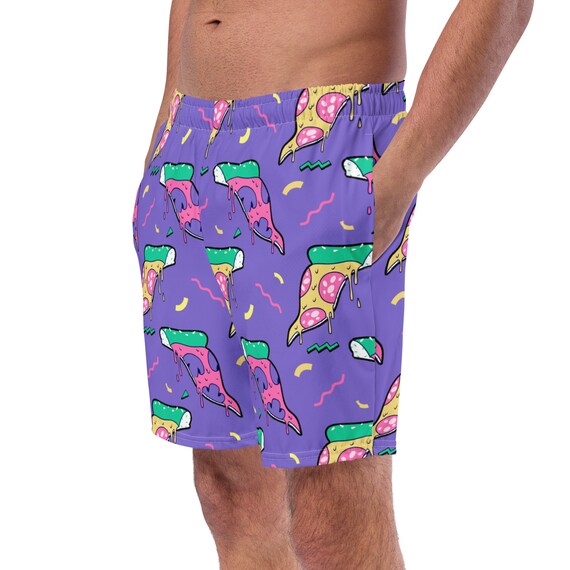 90's Kid Purple Pizza Men's swim trunks