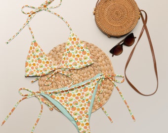 Zomer perziken Chill Girl zomer gerecycleerde string bikini/festivalkleding